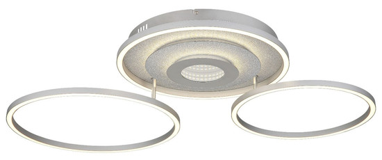 Globo LED Deckenleuchte Miles 40W dimmbar Fernbedienung CCT warm-/tageslichtweiss Silberfarben gebürstet Metall Aluminium 99x57cm