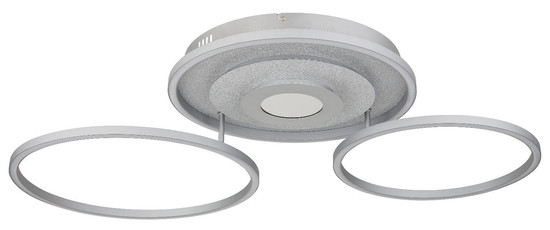 Globo LED Deckenleuchte Miles 40W dimmbar Fernbedienung CCT warm-/tageslichtweiss Silberfarben gebürstet Metall Aluminium 99x57cm