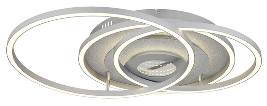Globo LED Deckenleuchte Miles 40W dimmbar Fernbedienung CCT warm-/tageslichtweiss Silberfarben gebürstet Metall Aluminium 99x57cm