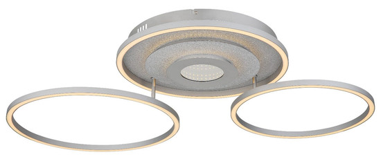 Globo LED Deckenleuchte Miles 40W dimmbar Fernbedienung CCT warm-/tageslichtweiss Silberfarben gebürstet Metall Aluminium 99x57cm