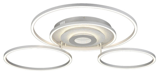 Globo LED Deckenleuchte Miles 60W dimmbar Fernbedienung CCT warm-/tageslichtweiss Silberfarben gebürstet Metall Aluminium 99x81cm