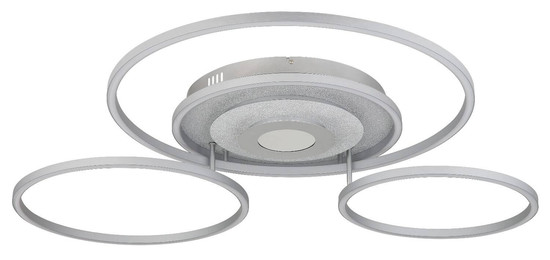 Globo LED Deckenleuchte Miles 60W dimmbar Fernbedienung CCT warm-/tageslichtweiss Silberfarben gebürstet Metall Aluminium 99x81cm