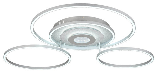 Globo LED Deckenleuchte Miles 60W dimmbar Fernbedienung CCT warm-/tageslichtweiss Silberfarben gebürstet Metall Aluminium 99x81cm
