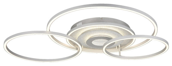 Globo LED Deckenleuchte Miles 60W dimmbar Fernbedienung CCT warm-/tageslichtweiss Silberfarben gebürstet Metall Aluminium 99x81cm