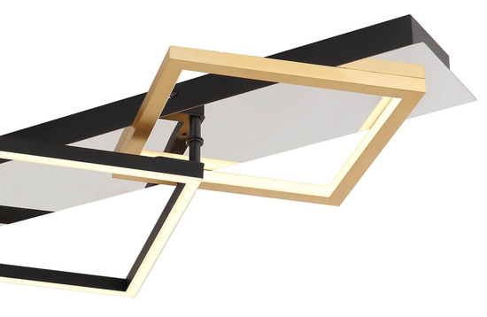 Globo LED Deckenleuchte Lesina 40W warmweiss Verchromt goldfarben gebürstet Metall Aluminium 104,5x35,5cm