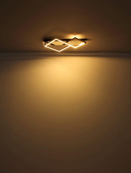 Globo LED Deckenleuchte Lesina 40W warmweiss Verchromt goldfarben gebürstet Metall Aluminium 104,5x35,5cm