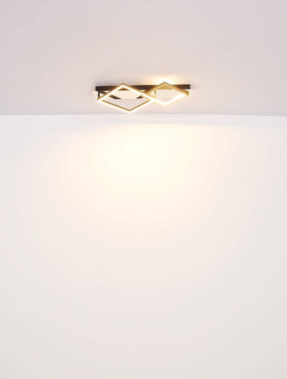 Globo LED Deckenleuchte Lesina 40W warmweiss Verchromt goldfarben gebürstet Metall Aluminium 104,5x35,5cm