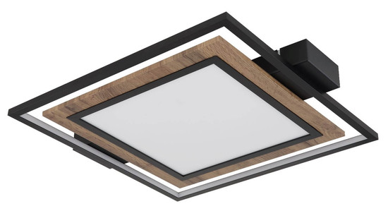 Globo LED Deckenleuchte Gabaldo 36W warmweiss Schwarz matt Metall 50x45cm