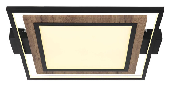 Globo LED Deckenleuchte Gabaldo 36W warmweiss Schwarz matt Metall 50x45cm