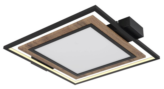 Globo LED Deckenleuchte Gabaldo 36W warmweiss Schwarz matt Metall 50x45cm