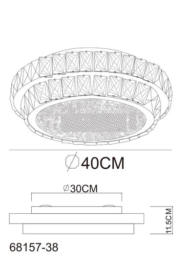 Globo LED Deckenleuchte Klara 38W dimmbar Fernbedienung CCT warm-/tageslichtweiss Verchromt klar Metall K5 Kristalle Ø40cm