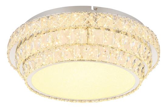 Globo Klara LED Deckenleuchte 48W CCT Verchromt, Metall Fernbedienung Nachtlicht Memoryfunktion Ø50cm 68157-48