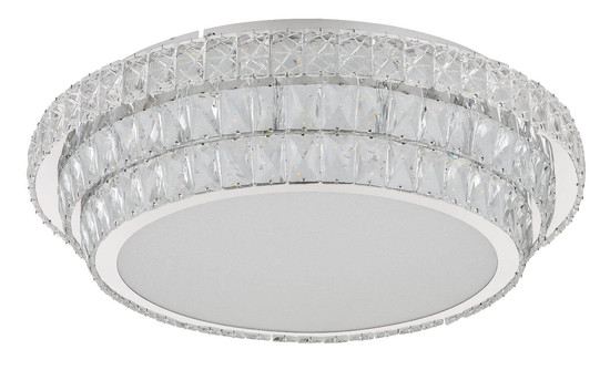 Globo LED Deckenleuchte Klara 58W dimmbar Fernbedienung CCT warm-/tageslichtweiss Verchromt klar Metall K5 Kristalle Ø60cm