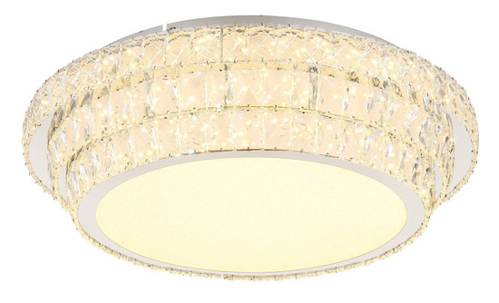 Globo LED Deckenleuchte Klara 58W dimmbar Fernbedienung CCT warm-/tageslichtweiss Verchromt klar Metall K5 Kristalle Ø60cm