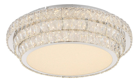 Globo LED Deckenleuchte Klara 58W dimmbar Fernbedienung CCT warm-/tageslichtweiss Verchromt klar Metall K5 Kristalle Ø60cm