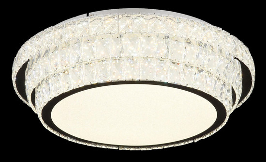 Globo LED Deckenleuchte Klara 58W dimmbar Fernbedienung CCT warm-/tageslichtweiss Verchromt klar Metall K5 Kristalle Ø60cm