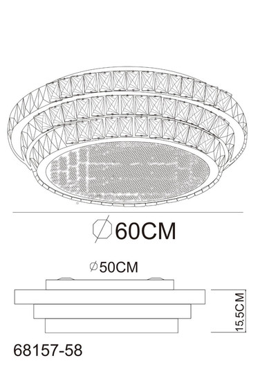 Globo LED Deckenleuchte Klara 58W dimmbar Fernbedienung CCT warm-/tageslichtweiss Verchromt klar Metall K5 Kristalle Ø60cm