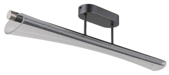 Globo LED Deckenleuchte Malinda 28W CCT warm-/neutral-/tageslichtweiss Anthrazit matt klar mit Luftblasen Metall 81x19cm