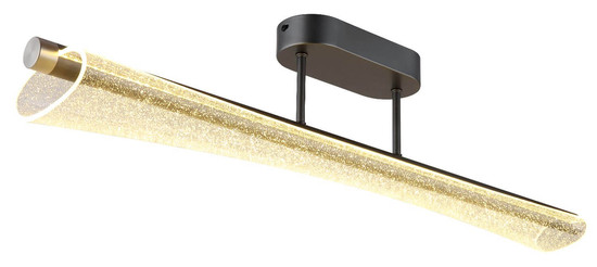 Globo LED Deckenleuchte Malinda 28W CCT warm-/neutral-/tageslichtweiss Anthrazit matt klar mit Luftblasen Metall 81x19cm
