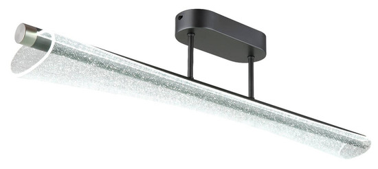 Globo LED Deckenleuchte Malinda 28W CCT warm-/neutral-/tageslichtweiss Anthrazit matt klar mit Luftblasen Metall 81x19cm