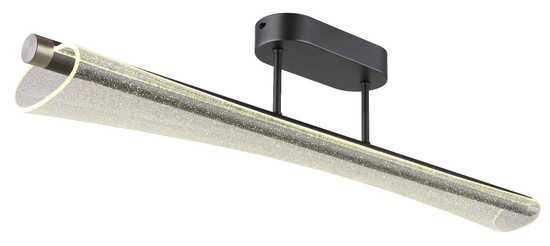 Globo LED Deckenleuchte Malinda 28W CCT warm-/neutral-/tageslichtweiss Anthrazit matt klar mit Luftblasen Metall 81x19cm