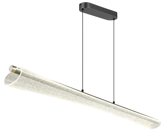 Globo LED Pendelleuchte Malinda 36W CCT warm-/neutral-/tageslichtweiss Anthrazit matt klar mit Luftblasen Metall 121x120cm