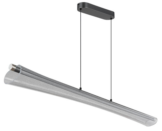 Globo LED Pendelleuchte Malinda 36W CCT warm-/neutral-/tageslichtweiss Anthrazit matt klar mit Luftblasen Metall 121x120cm