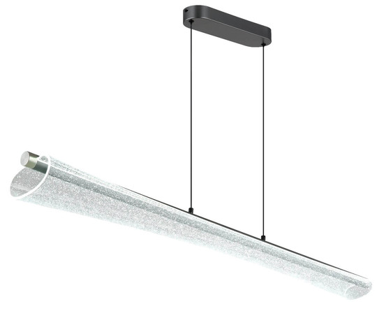 Globo LED Pendelleuchte Malinda 36W CCT warm-/neutral-/tageslichtweiss Anthrazit matt klar mit Luftblasen Metall 121x120cm