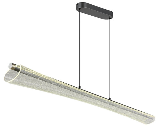 Globo LED Pendelleuchte Malinda 36W CCT warm-/neutral-/tageslichtweiss Anthrazit matt klar mit Luftblasen Metall 121x120cm