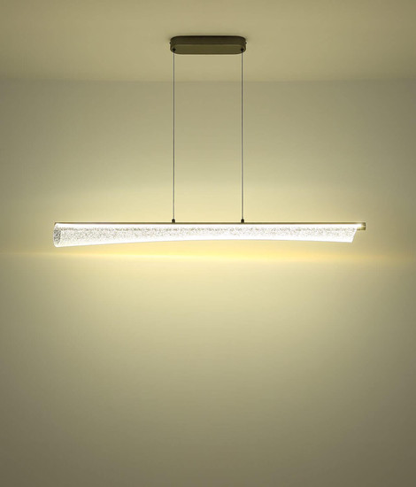 Globo LED Pendelleuchte Malinda 36W CCT warm-/neutral-/tageslichtweiss Anthrazit matt klar mit Luftblasen Metall 121x120cm