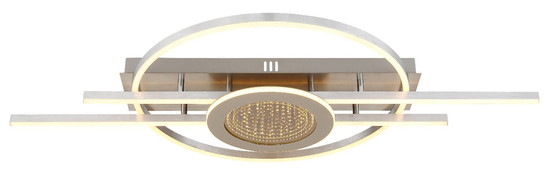 Globo LED Deckenleuchte Donte 40W warmweiss Silberfarben matt gebürstet Metall Aluminium 95x50cm
