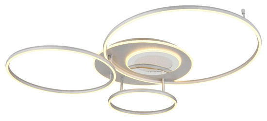 Globo LED Deckenleuchte Johnson 60W dimmbar Fernbedienung CCT warm-/tageslichtweiss Silberfarben gebürstet Metall Aluminium 3D-Effekt 117x86cm