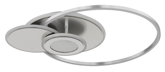 Globo LED Deckenleuchte Beltran 24W dimmbar Fernbedienung CCT warm-/tageslichtweiss Silberfarben matt gebürstet Metall Aluminium 56x45cm