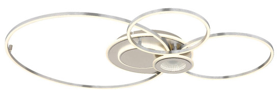 Globo LED Deckenleuchte Beltran 36W dimmbar Fernbedienung CCT warm-/tageslichtweiss Silberfarben matt gebürstet Metall Aluminium 103,5x65cm