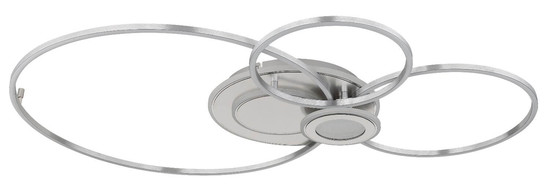 Globo LED Deckenleuchte Beltran 36W dimmbar Fernbedienung CCT warm-/tageslichtweiss Silberfarben matt gebürstet Metall Aluminium 103,5x65cm