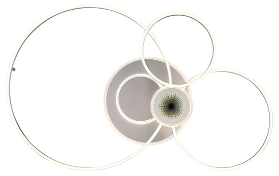 Globo LED Deckenleuchte Beltran 36W dimmbar Fernbedienung CCT warm-/tageslichtweiss Silberfarben matt gebürstet Metall Aluminium 103,5x65cm