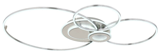 Globo LED Deckenleuchte Beltran 36W dimmbar Fernbedienung CCT warm-/tageslichtweiss Silberfarben matt gebürstet Metall Aluminium 103,5x65cm