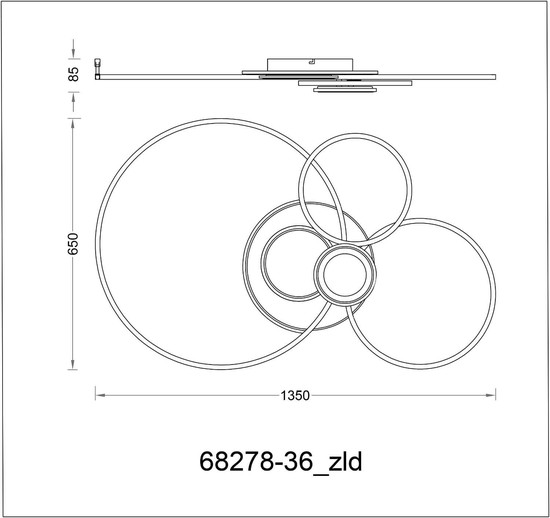 Globo LED Deckenleuchte Beltran 36W dimmbar Fernbedienung CCT warm-/tageslichtweiss Silberfarben matt gebürstet Metall Aluminium 103,5x65cm
