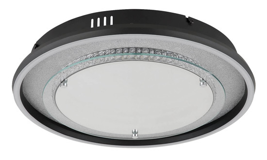 Globo LED Deckenleuchte Mirrora 24W CCT warm-/neutral-/tageslichtweiss Schwarz matt verspiegelt 3D Effekt Aluminium Glas Ø40cm