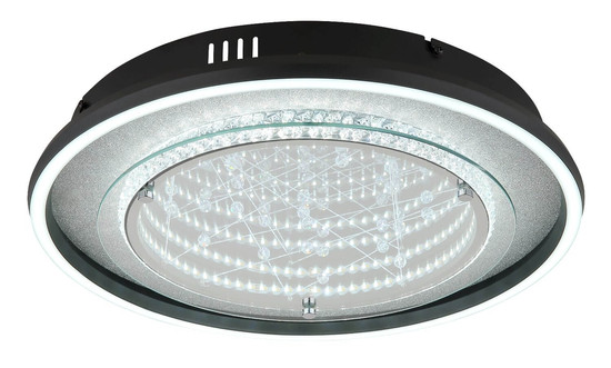Globo LED Deckenleuchte Mirrora 24W CCT warm-/neutral-/tageslichtweiss Schwarz matt verspiegelt 3D Effekt Aluminium Glas Ø40cm