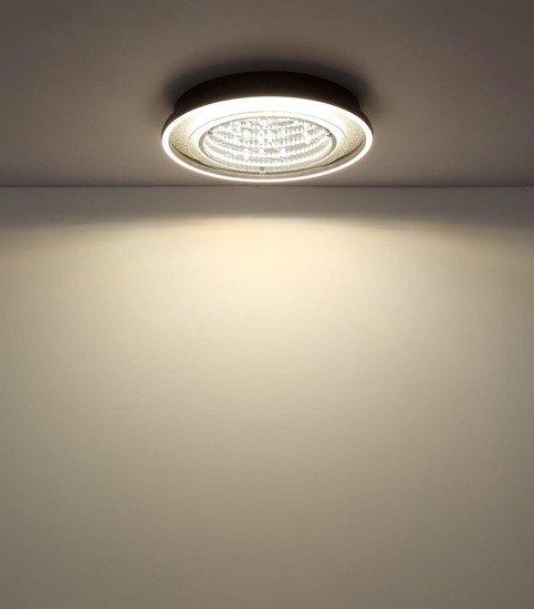 Globo LED Deckenleuchte Mirrora 24W CCT warm-/neutral-/tageslichtweiss Schwarz matt verspiegelt 3D Effekt Aluminium Glas Ø40cm