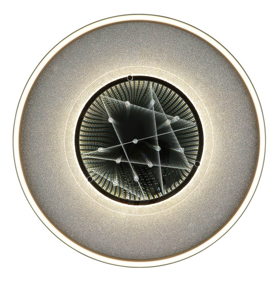 Globo LED Deckenleuchte Mirrora 40W CCT warm-/neutral-/tageslichtweiss Schwarz matt verspiegelt 3D Effekt Aluminium Glas Ø51,5cm