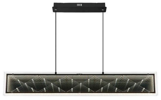 Globo LED Pendelleuchte Mirrora 40W dimmbar Fernbedienung CCT warm-/tageslichtweiss Schwarz matt verspiegelt 3D Effekt Metall Glas 120x113cm
