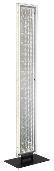 Globo LED Stehleuchte Mirrora 45W dimmbar Fernbedienung CCT warm-/tageslichtweiss Schwarz matt verspiegelt 3D Effekt Metall Glas 117cm