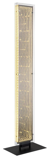 Globo LED Stehleuchte Mirrora 45W dimmbar Fernbedienung CCT warm-/tageslichtweiss Schwarz matt verspiegelt 3D Effekt Metall Glas 117cm