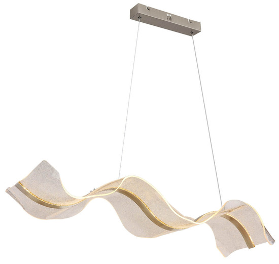 Globo LED Pendelleuchte Saque 32W dimmbar Fernbedienung CCT warm-/tageslichtweiss Nickel matt Metall 120x101cm