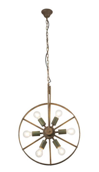 Globo Tonu E27 Hängeleuchte 6-fach 60W Grün, Metall 133cm 69052-6