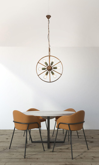 Globo Tonu E27 Hängeleuchte 6-fach 60W Grün, Metall 133cm 69052-6