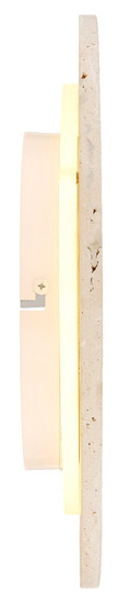 Globo LED Wandleuchte Jillian 14W warmweiss Weiß matt Metall Travertine Stein Ø30cm