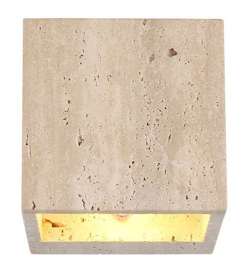 Globo LED Wandleuchte Rojas 6W warmweiss Weiß matt Metall Travertine Stein 12x12cm